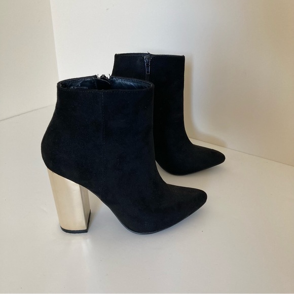 Charlotte Russe Black Velvet Mirror heel High-Heeled Booties size 6 - Picture 9 of 10